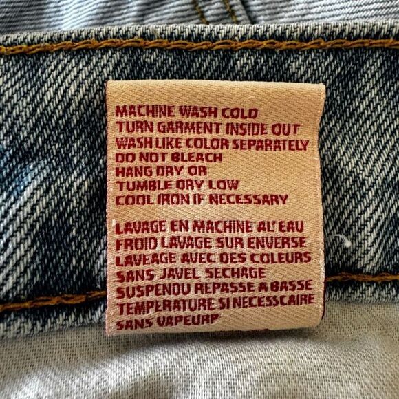 Revice Denim Two Tone Shorts Zipper Detail Made in USA LA Raw Hem Cut Off SZ 32 - Picture 8 of 16